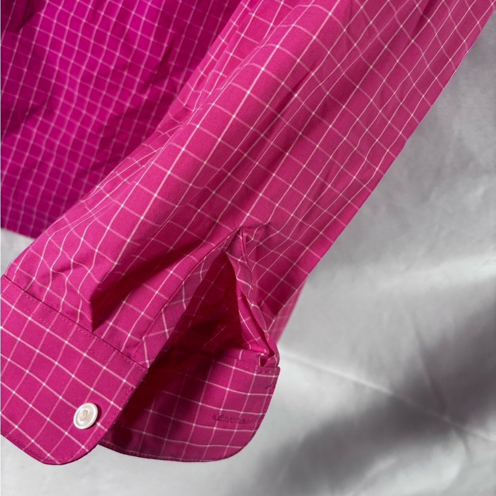 Foxcroft Women's Vibrant Pink Plaid Button Down Shirt - Picture 8 of 8